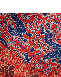 Pochette de costume en soie imprimée bleue Turnbull & Asser