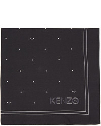 Pochette de costume en soie imprimée noire