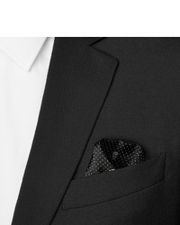 Pochette de costume en soie noire Alexander McQueen