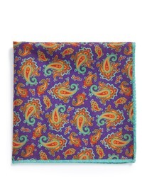 Pochette de costume en soie violette