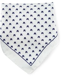 Pochette de costume imprimée blanc et bleu fe-fe