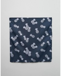 Pochette de costume imprimée bleu marine Asos