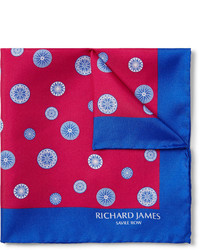 Pochette de costume imprimée bleu marine Richard James
