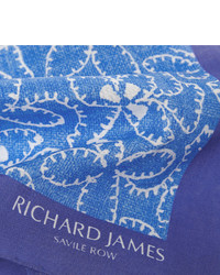 Pochette de costume imprimée bleu marine Richard James