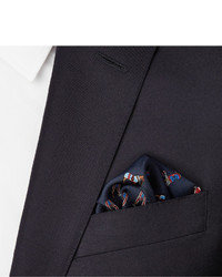 Pochette de costume imprimée bleu marine Gucci