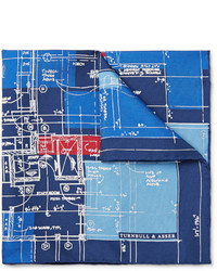 Pochette de costume imprimée bleu marine Turnbull & Asser