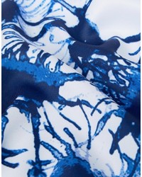 Pochette de costume imprimée bleue Asos