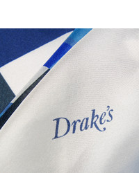 Pochette de costume imprimée bleue Drakes