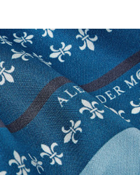Pochette de costume imprimée bleue Alexander McQueen