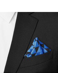 Pochette de costume imprimée bleue Piombo