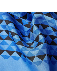 Pochette de costume imprimée bleue Piombo