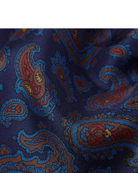 Pochette de costume imprimée cachemire bleu marine Drakes
