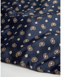 Pochette de costume imprimée cachemire bleu marine Reclaimed Vintage