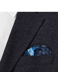 Pochette de costume imprimée cachemire bleu marine Etro