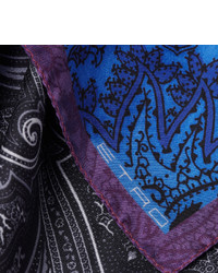 Pochette de costume imprimée cachemire bleue Etro