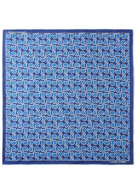 Pochette de costume imprimée cachemire bleue Turnbull & Asser