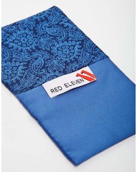 Pochette de costume imprimée cachemire bleue