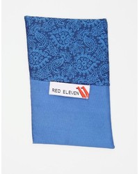 Pochette de costume imprimée cachemire bleue