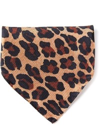 Pochette de costume imprimée léopard marron DSQUARED2