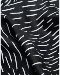 Pochette de costume imprimée noire Asos