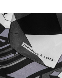 Pochette de costume imprimée noire Turnbull & Asser