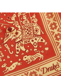 Pochette de costume imprimée rouge Drakes