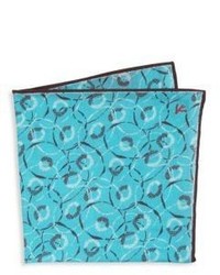 Pochette de costume imprimée turquoise