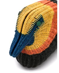 Pochette de paille multicolore Serpui