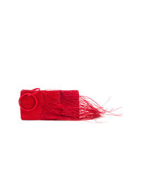Pochette de paille tressée rouge