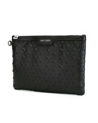 Pochette en cuir à étoiles noire Jimmy Choo