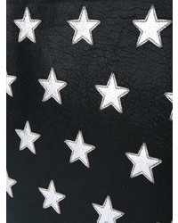 Pochette en cuir à étoiles noire Saint Laurent