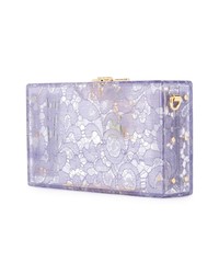Pochette en cuir à fleurs violet clair Dolce & Gabbana