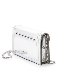 Pochette en cuir argentée MCQ