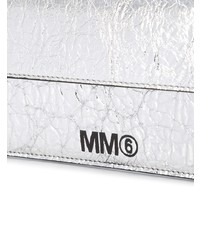 Pochette en cuir argentée MM6 MAISON MARGIELA