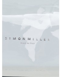 Pochette en cuir argentée Simon Miller