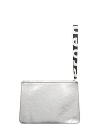 Pochette en cuir argentée Proenza Schouler