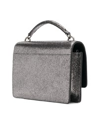 Pochette en cuir argentée Saint Laurent