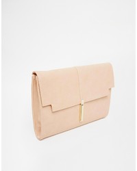 Pochette en cuir beige Asos