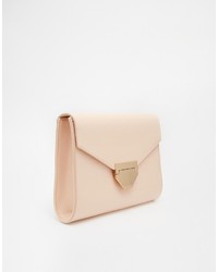 Pochette en cuir beige Asos