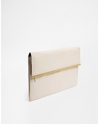 Pochette en cuir beige Asos