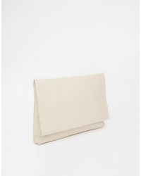 Pochette en cuir beige Asos