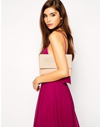 Pochette en cuir beige Asos