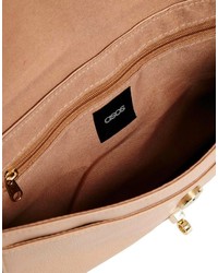 Pochette en cuir beige Asos