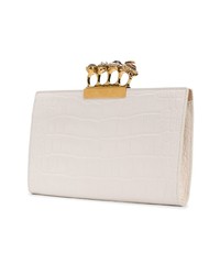 Pochette en cuir blanche Alexander McQueen