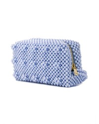 Pochette en cuir bleu clair Shrimps