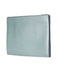 Pochette en cuir bleu clair Valextra