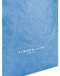 Pochette en cuir bleu clair Simon Miller