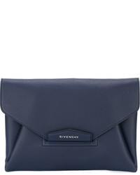 Pochette en cuir bleu marine Givenchy