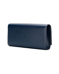 Pochette en cuir bleu marine Saint Laurent