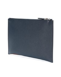 Pochette en cuir bleu marine Prada